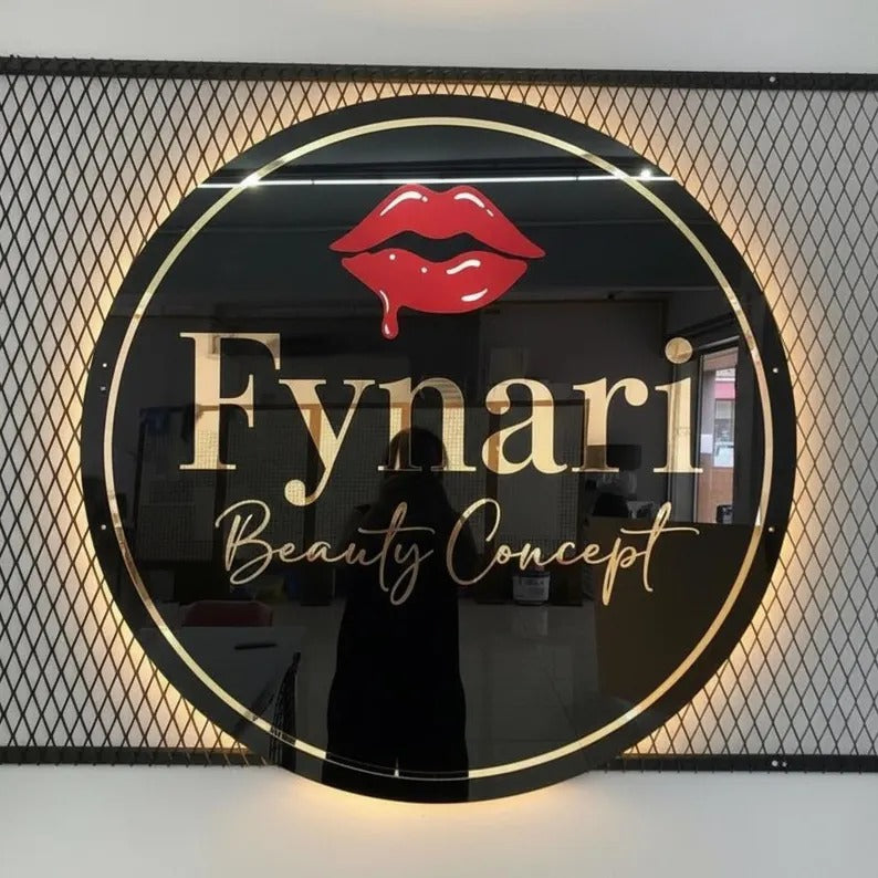 Premium Custom Backlit LED Sign | Acrylic Logo Sign for Shops, Salons & Offices