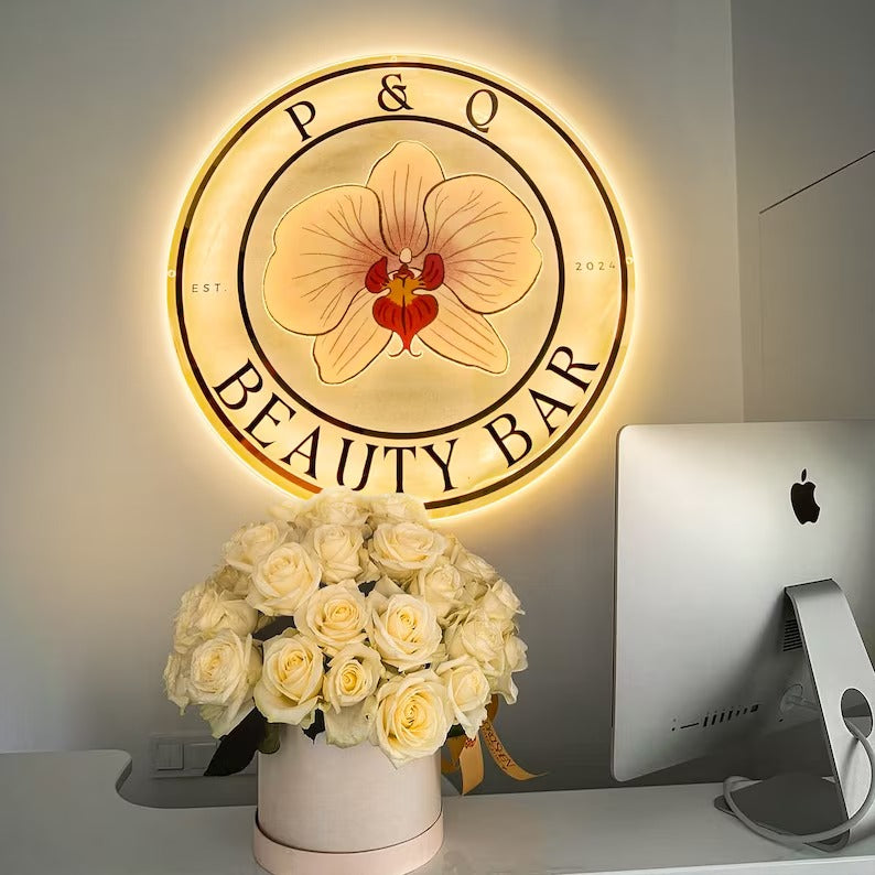 Premium Custom Backlit LED Sign | Acrylic Logo Sign for Shops, Salons & Offices